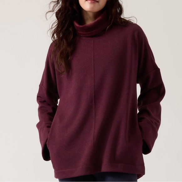 Athleta Sweaters - COZY KARMA FUNNEL NECK SWEATSHIRT spiced Cabernet